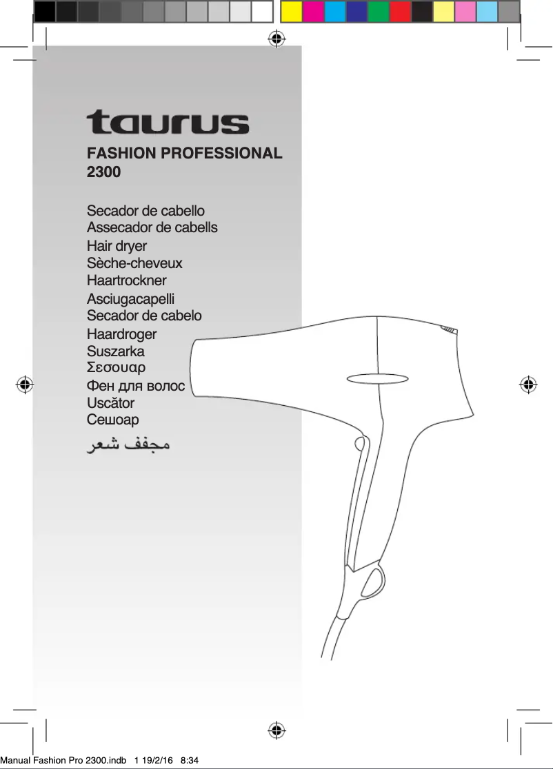 Page 1 de la notice Manuel utilisateur Taurus Fashion Professional 2300