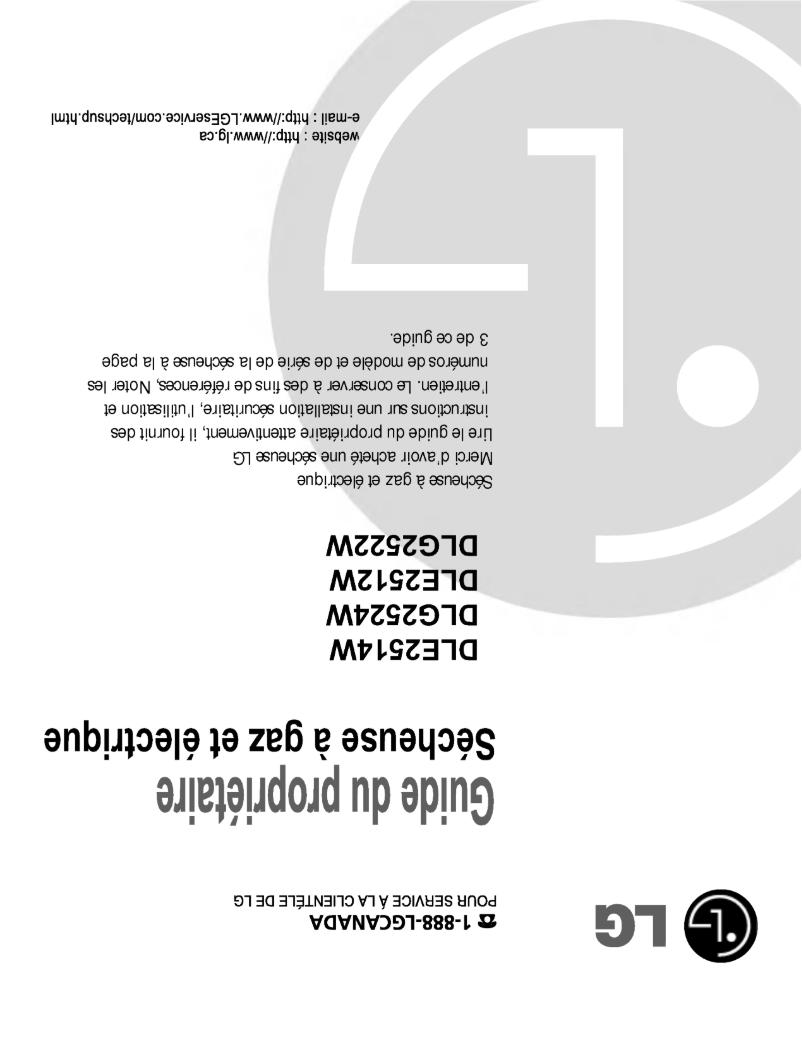 Page 1 de la notice Manuel utilisateur LG DLE2512W