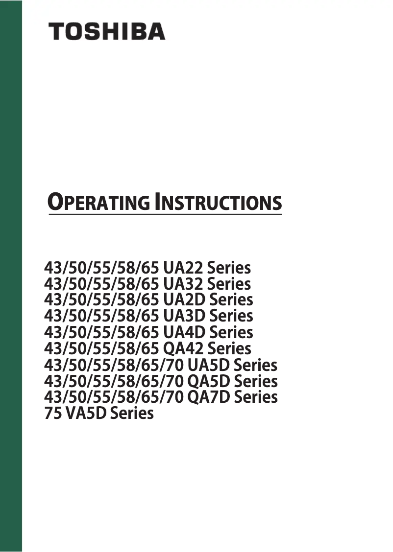 Page 1 de la notice Manuel utilisateur Toshiba 43QA5D63DA