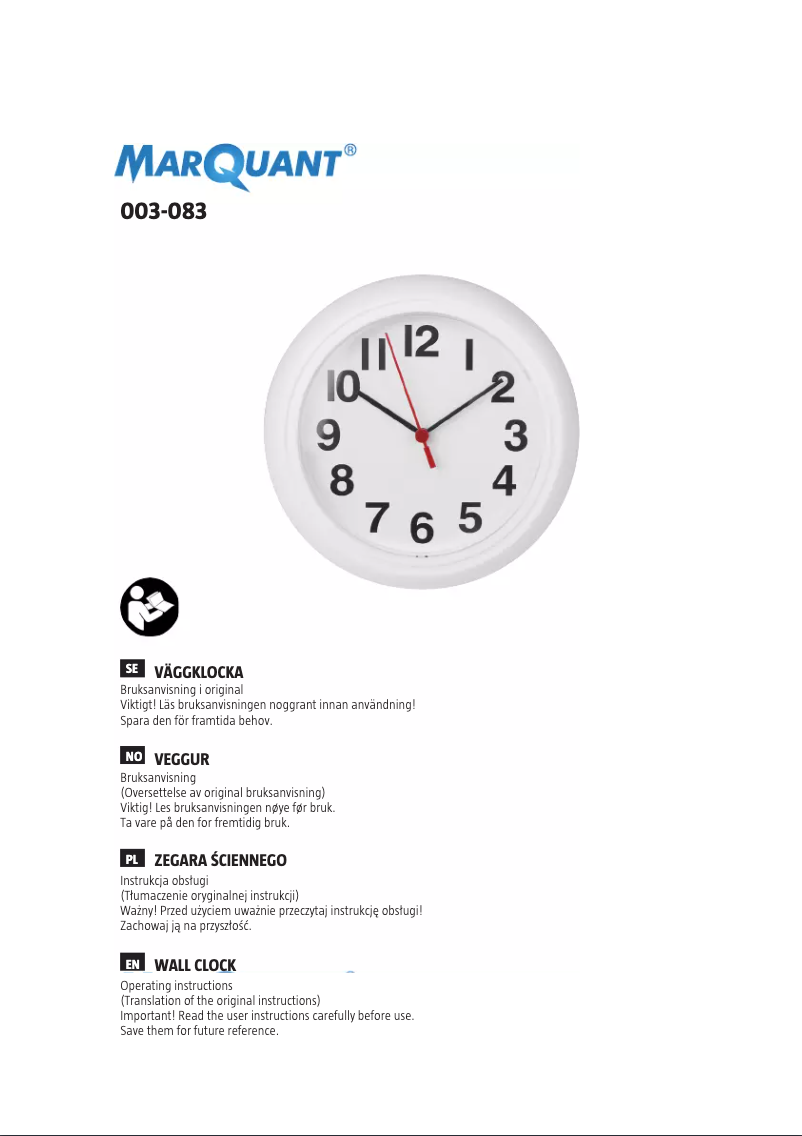 Página 1 del manual Manual de usuario Marquant 003-083