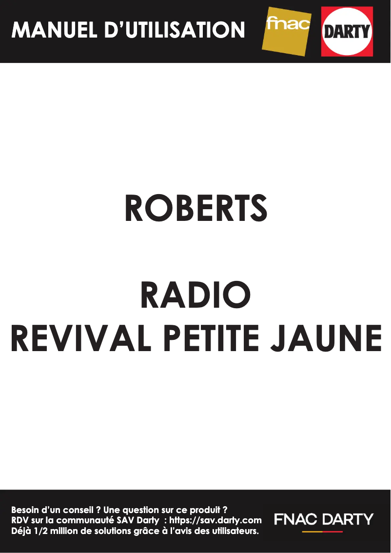 Image de la première page du manuel de l'appareil Revival Petite Jaune
