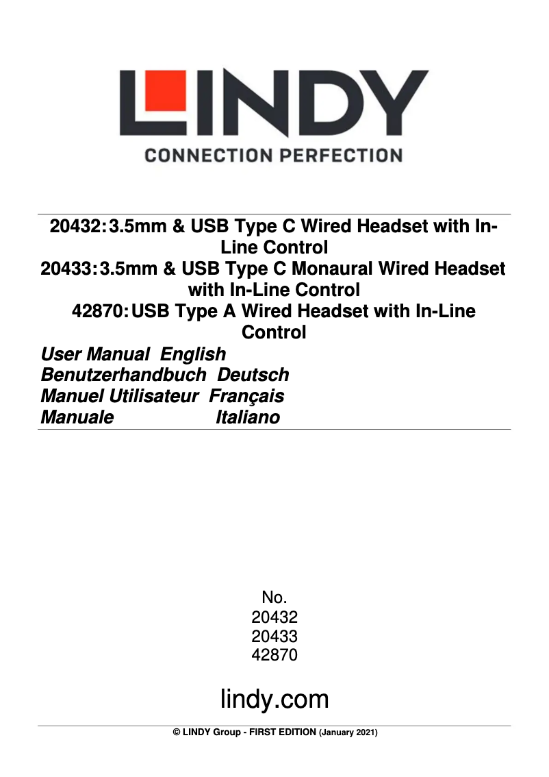 Imagen de la primera página del manual del dispositivo 20432