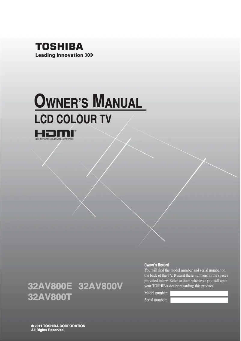 Image de la première page du manuel de l'appareil 32AV800T