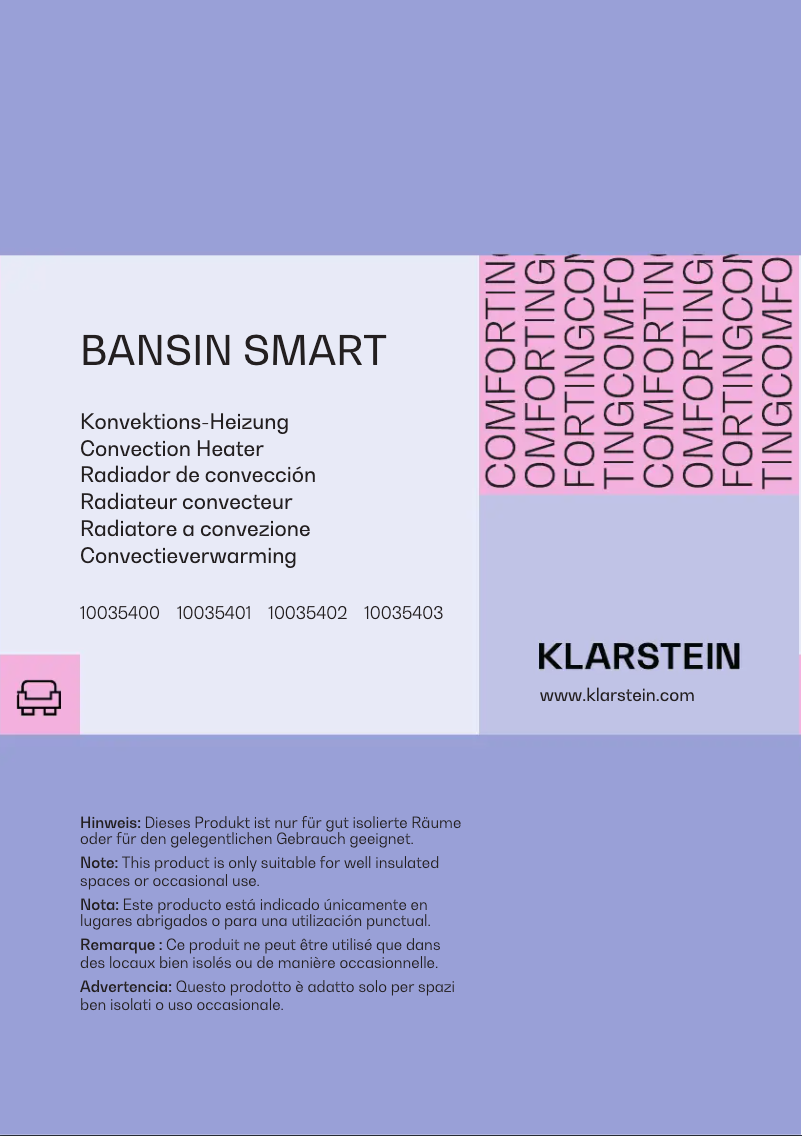 Page n°1 - Manuel utilisateur Klarstein Bansin Smart 1500