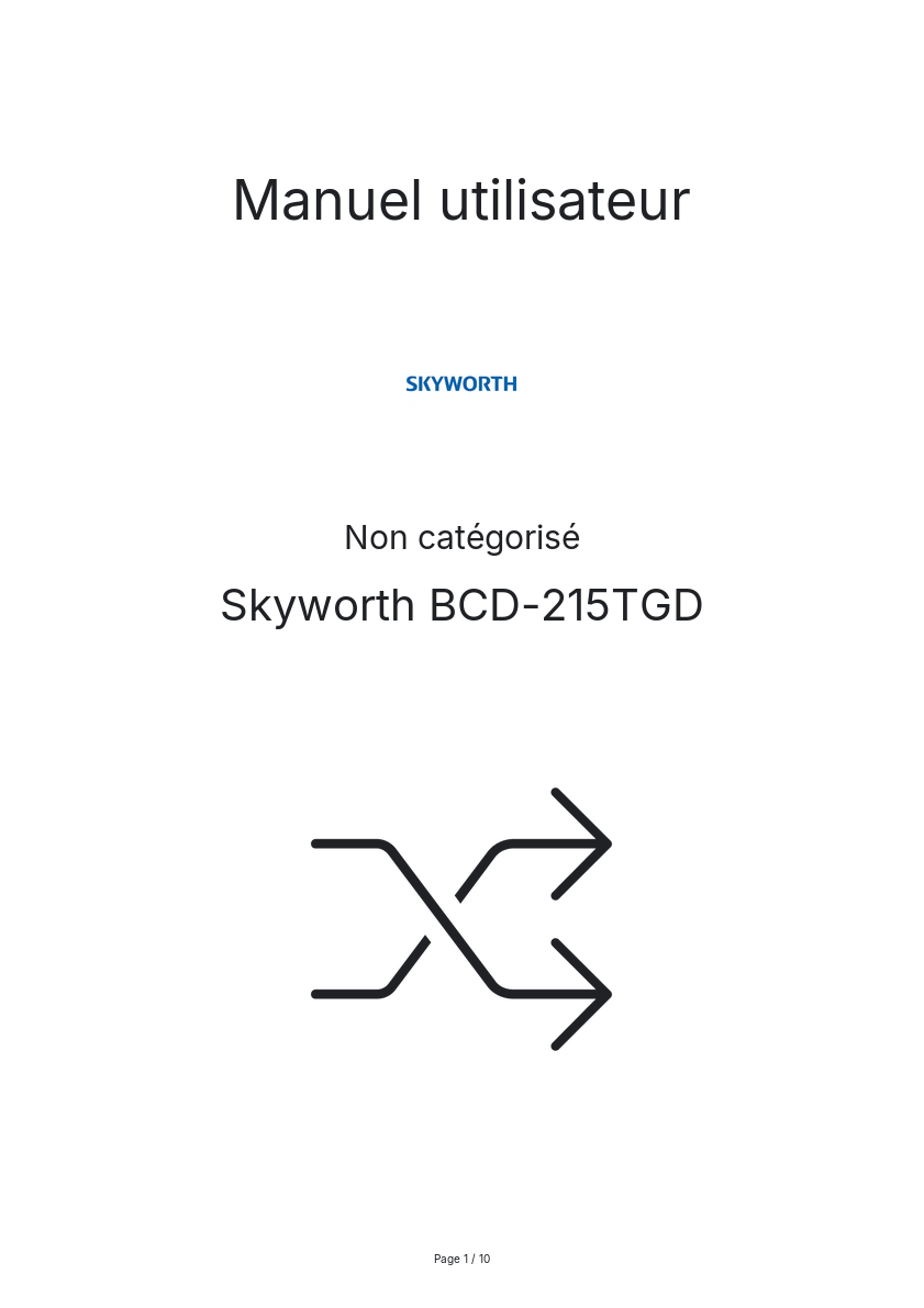 Page n°1 - Manuel utilisateur Skyworth BCD-215TGD