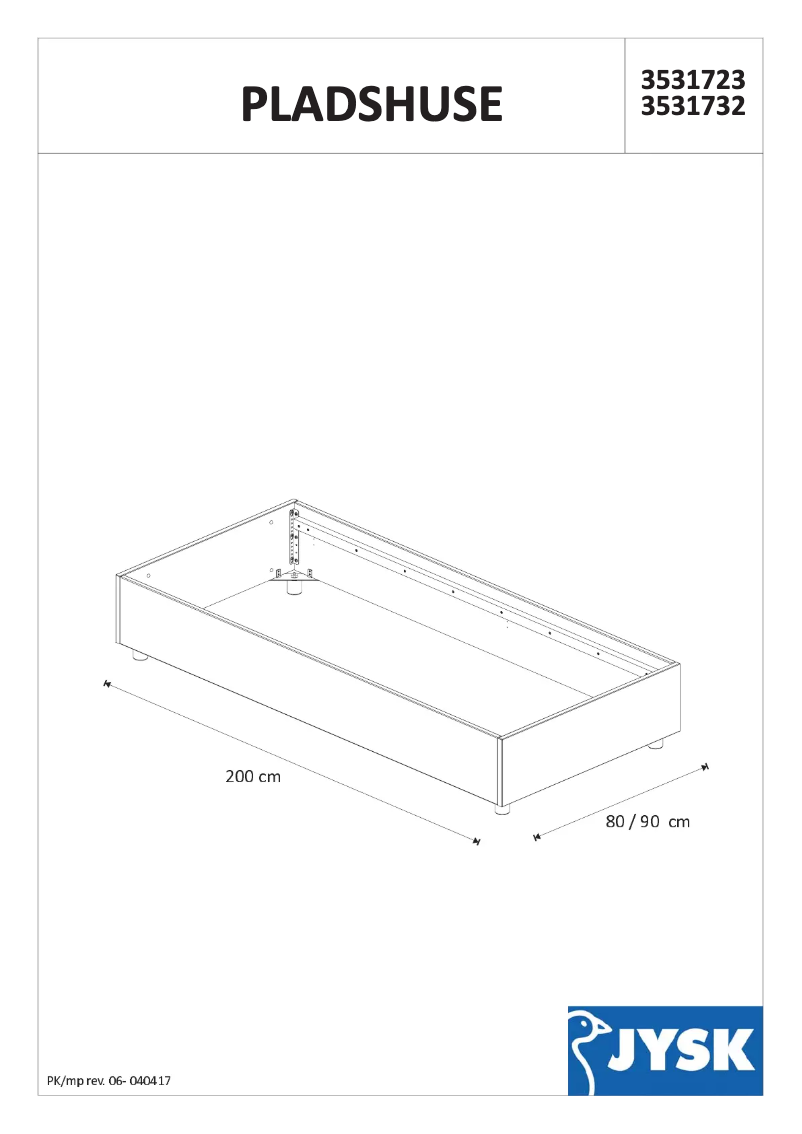 Imagen de la primera página del manual del dispositivo Pladshuse (80x200)
