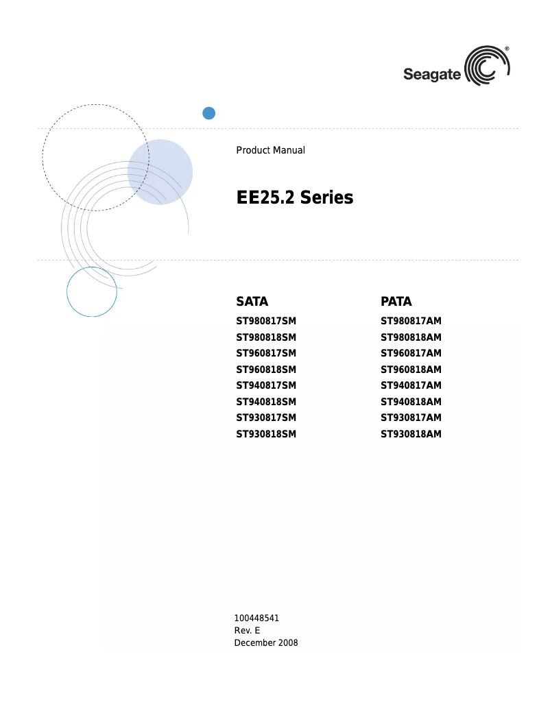 Page 1 of the manual User Manual Seagate EE25 Series ST930818AM