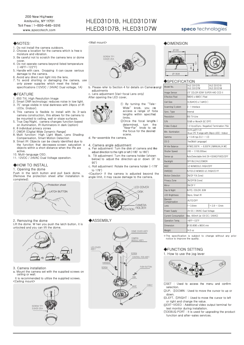 Image de la première page du manuel de l'appareil HLED31D7W