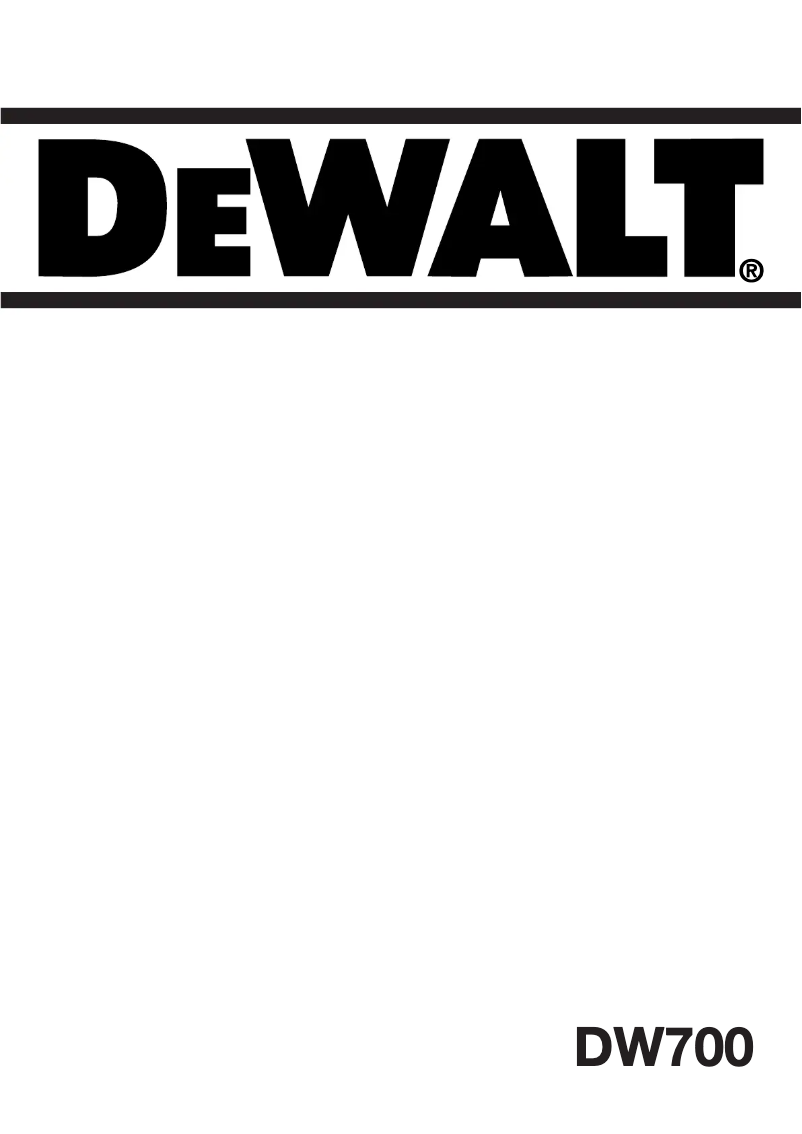 Page n°1 - Manuel utilisateur DeWalt DW700