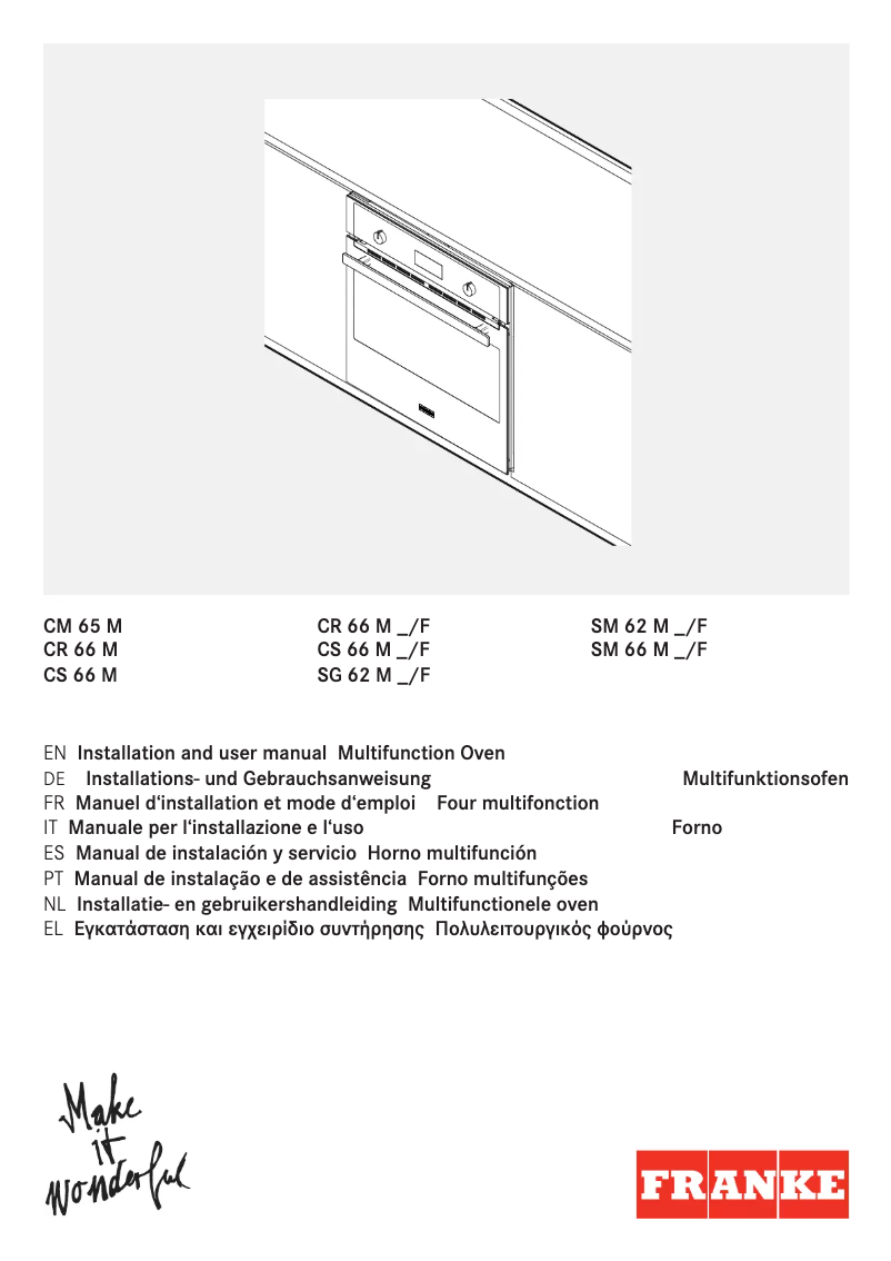 Page 1 de la notice Manuel utilisateur Franke CM 65 M WH