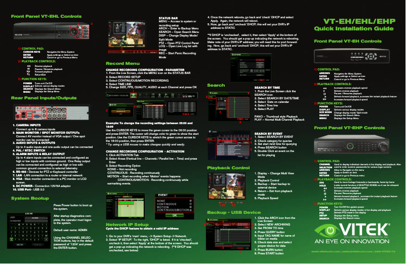 Imagen de la primera página del manual del dispositivo VT-EH4