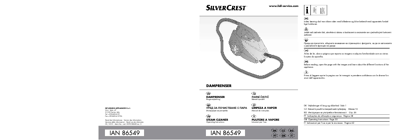 Page 1 de la notice Manuel utilisateur SilverCrest IAN 86549
