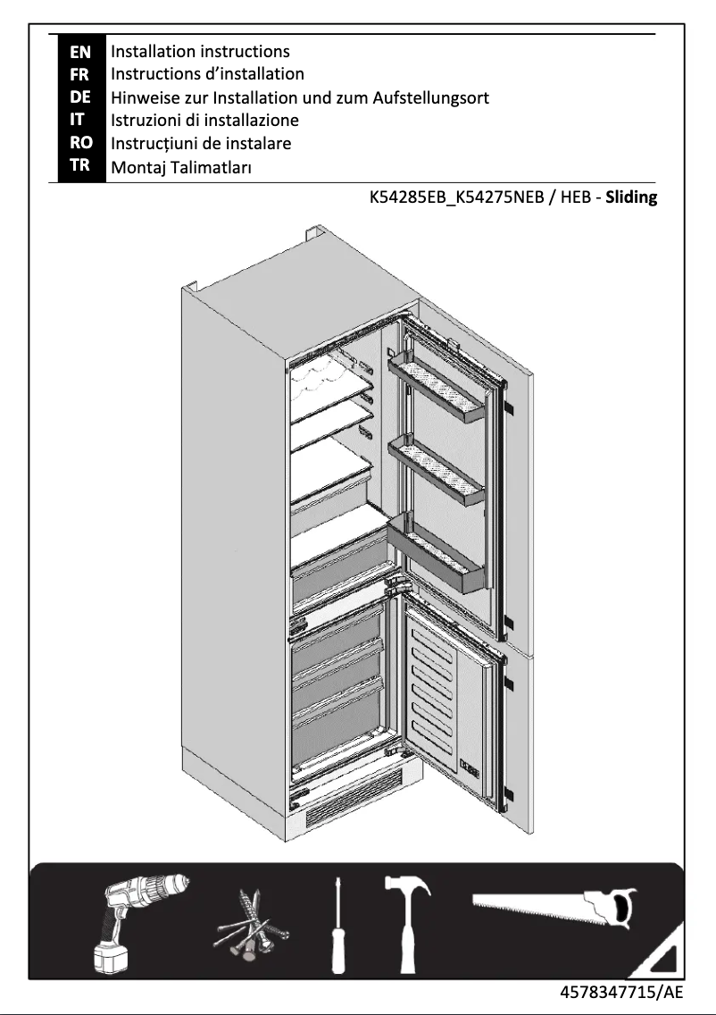 Page n°1 - Dessin technique Beko BCNA275E32SN