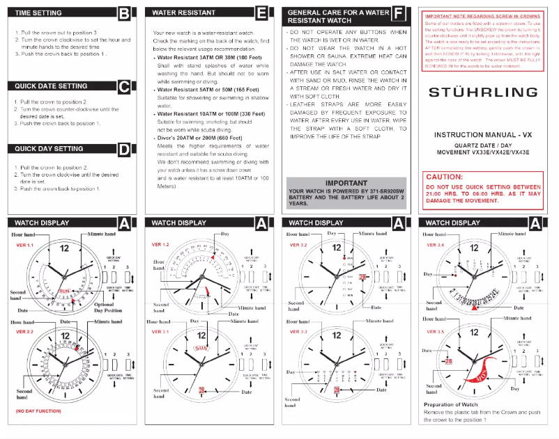 Page n°1 - Manuel utilisateur Stührling Aviator 447
