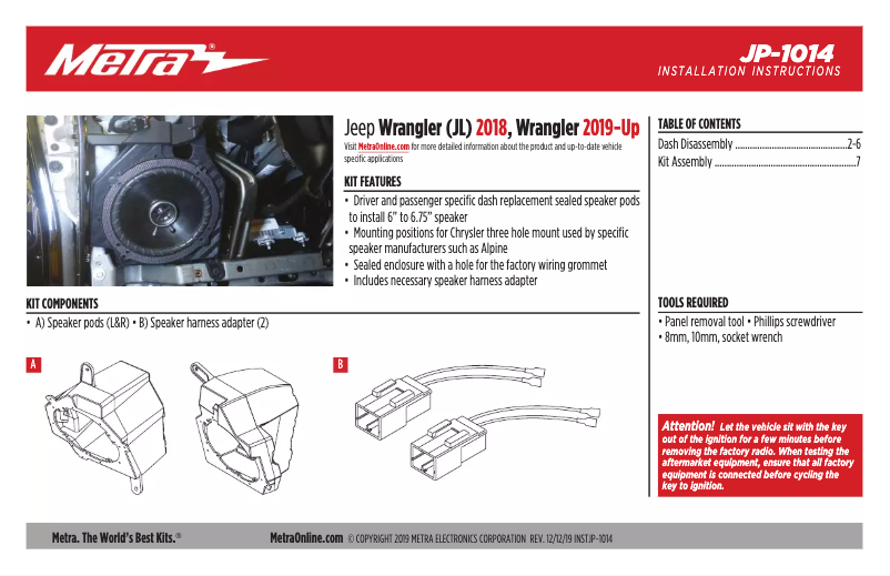 Page n°1 - Mode d'emploi Metra JP-1014
