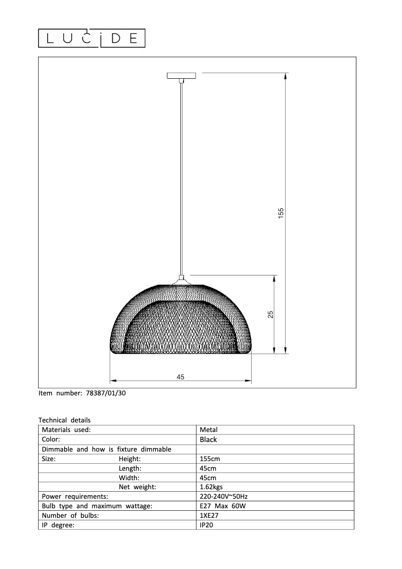 Page n°1 - Manuel utilisateur Lucide Mesh 78387/01/30