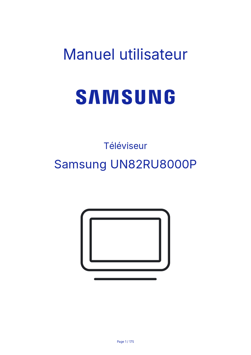 Page n°1 - Manuel utilisateur Samsung UN82RU8000P