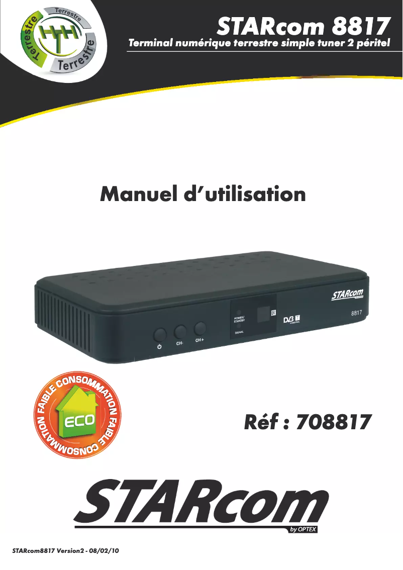 Page n°1 - Manuel utilisateur STARcom 8817