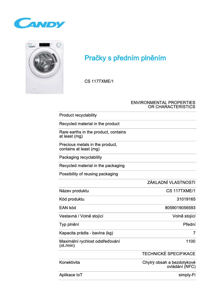 Image de la première page du manuel de l'appareil CS 117TXME/1