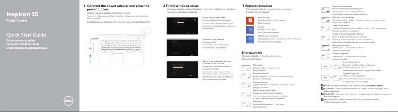 Page 1 de la notice Guide d'installation Dell Inspiron 5545
