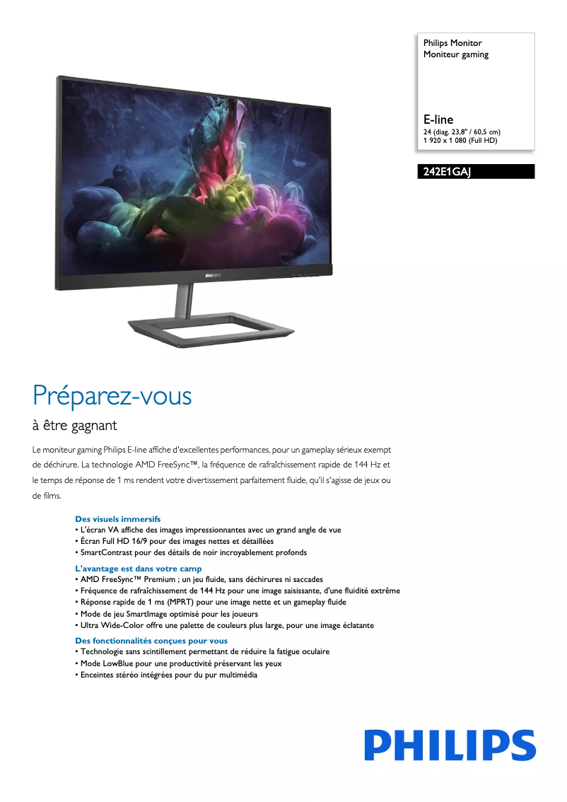 Image de la première page du manuel de l'appareil E Line 242E1GAJ