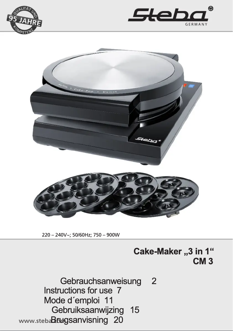 Page n°1 - Manuel utilisateur Steba CM 3