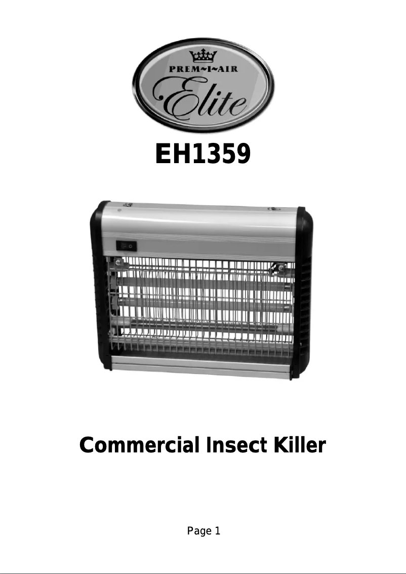 Page n°1 - Manuel utilisateur Prem-I-Air EH1359