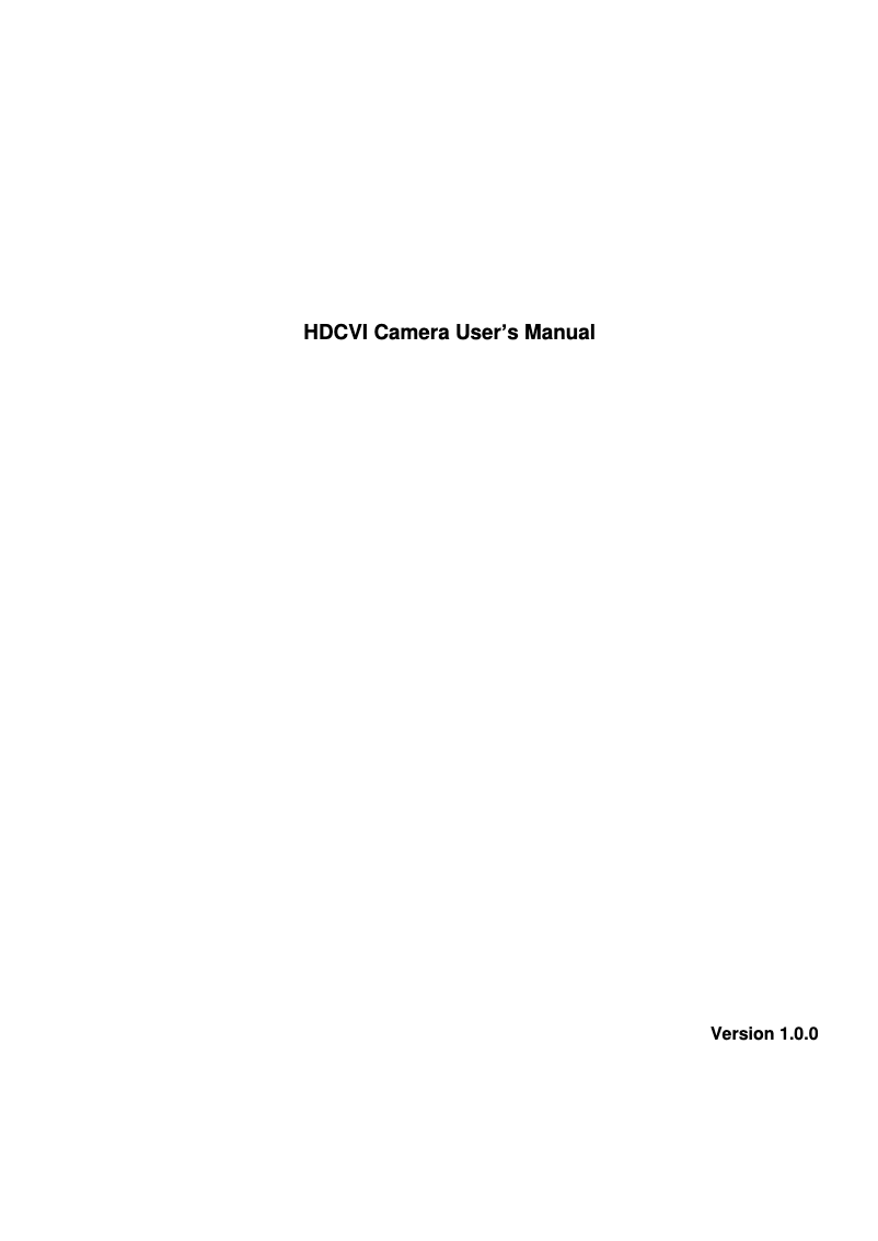 Image de la première page du manuel de l'appareil HAC-HFW2401RP-Z-IRE6