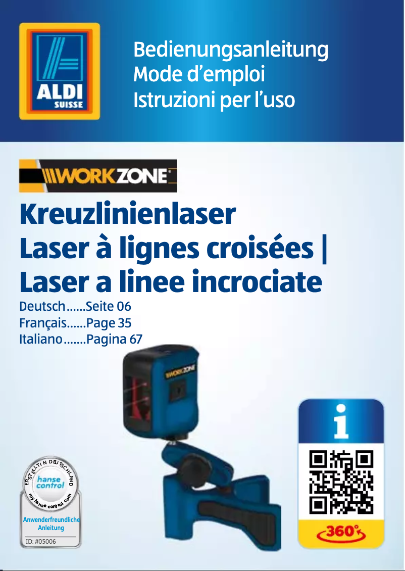 Page 1 de la notice Manuel utilisateur Workzone WZ-KLL 10