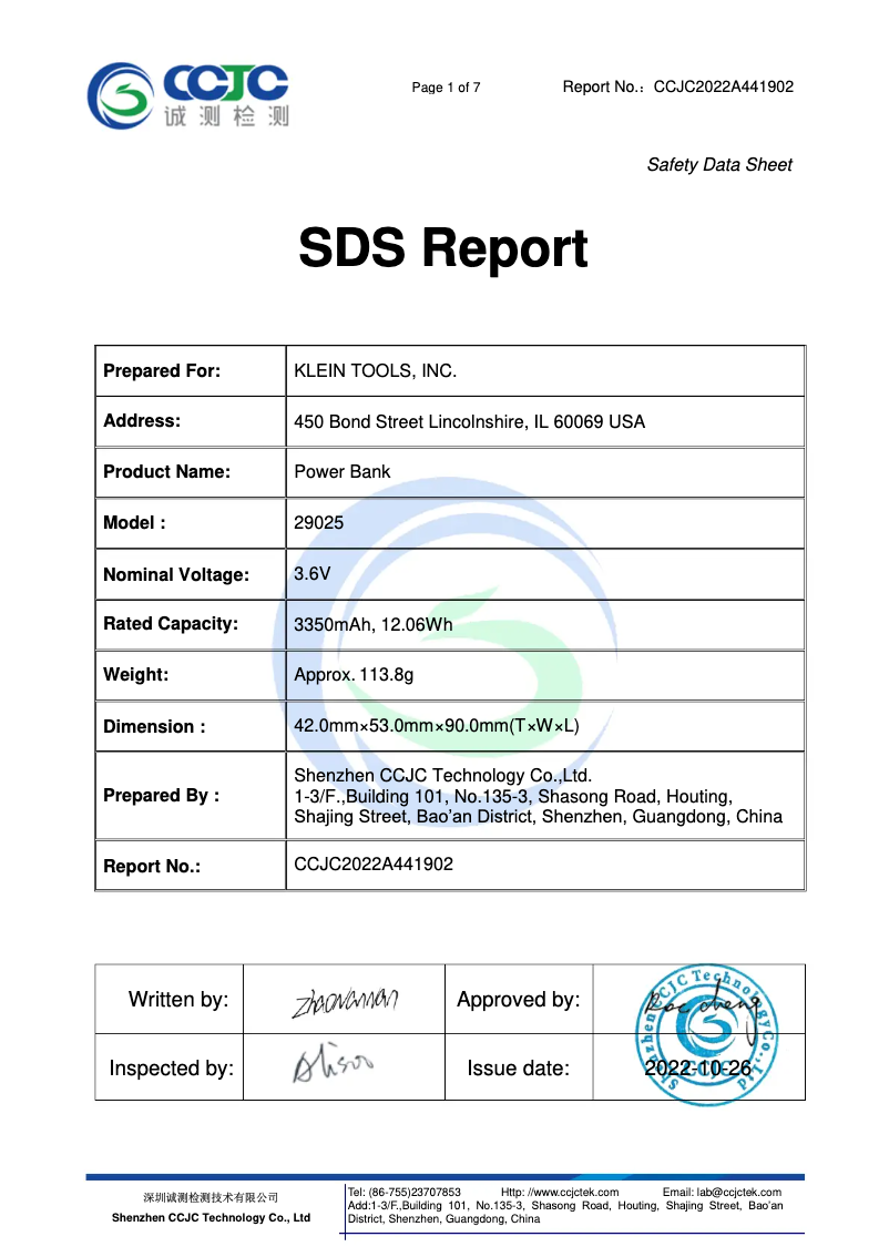 Page 1 de la notice Instructions de sécurité Klein Tools KHH56308