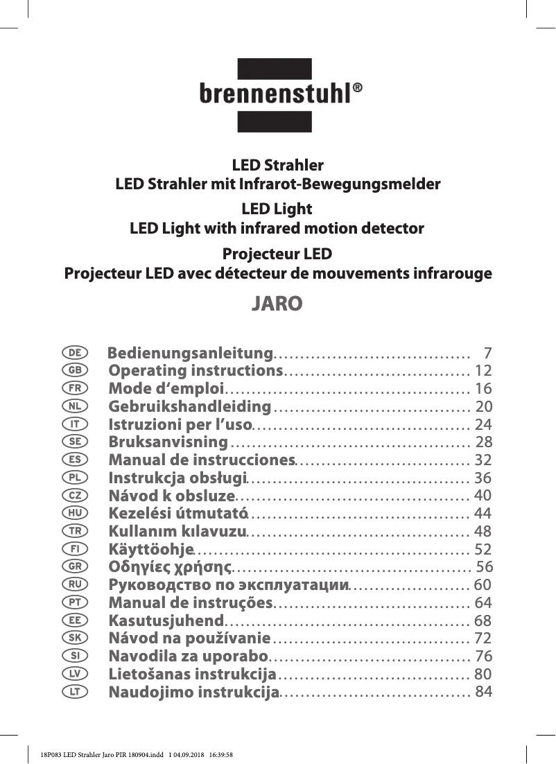 Page 1 de la notice Manuel utilisateur Brennenstuhl JARO 3000