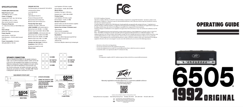 Image de la première page du manuel de l'appareil 6505 1992 Original