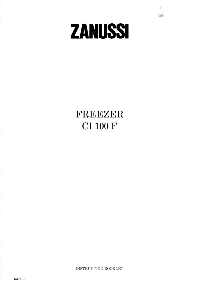 Page 1 de la notice Manuel utilisateur Zanussi CI100FR
