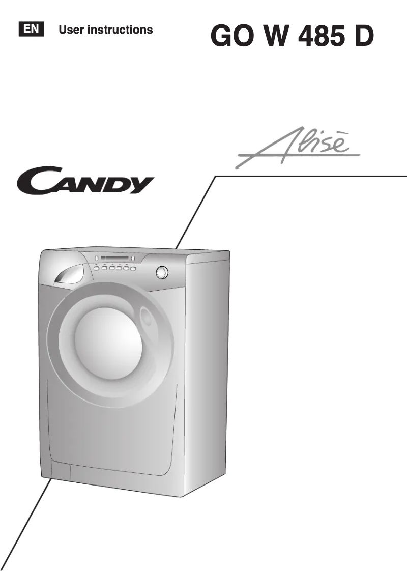 Page n°1 - Manuel utilisateur Candy GO W485D-UK