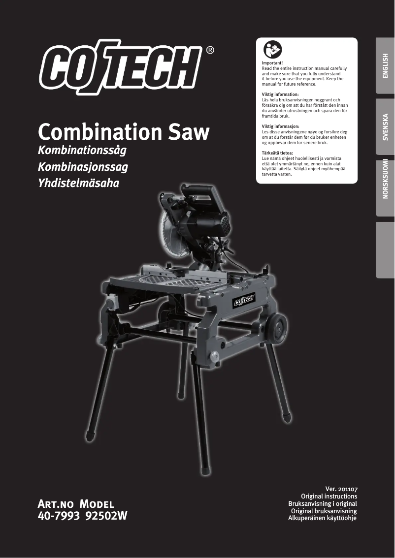 Image de la première page du manuel de l'appareil 92502W