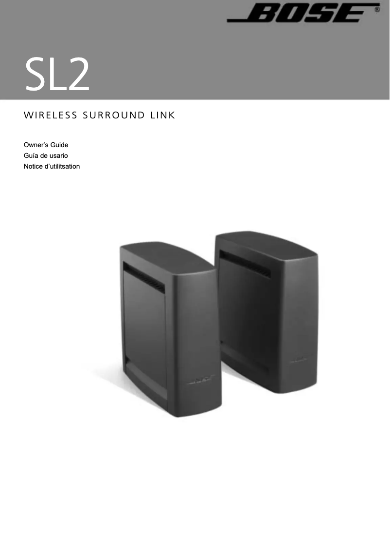 Page 1 de la notice Manuel utilisateur Bose SL2