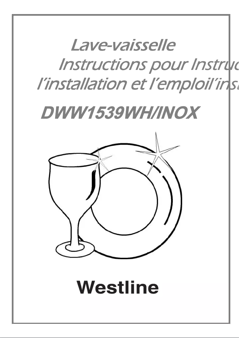 Page n°1 - Manuel utilisateur Westline DWW1539WH