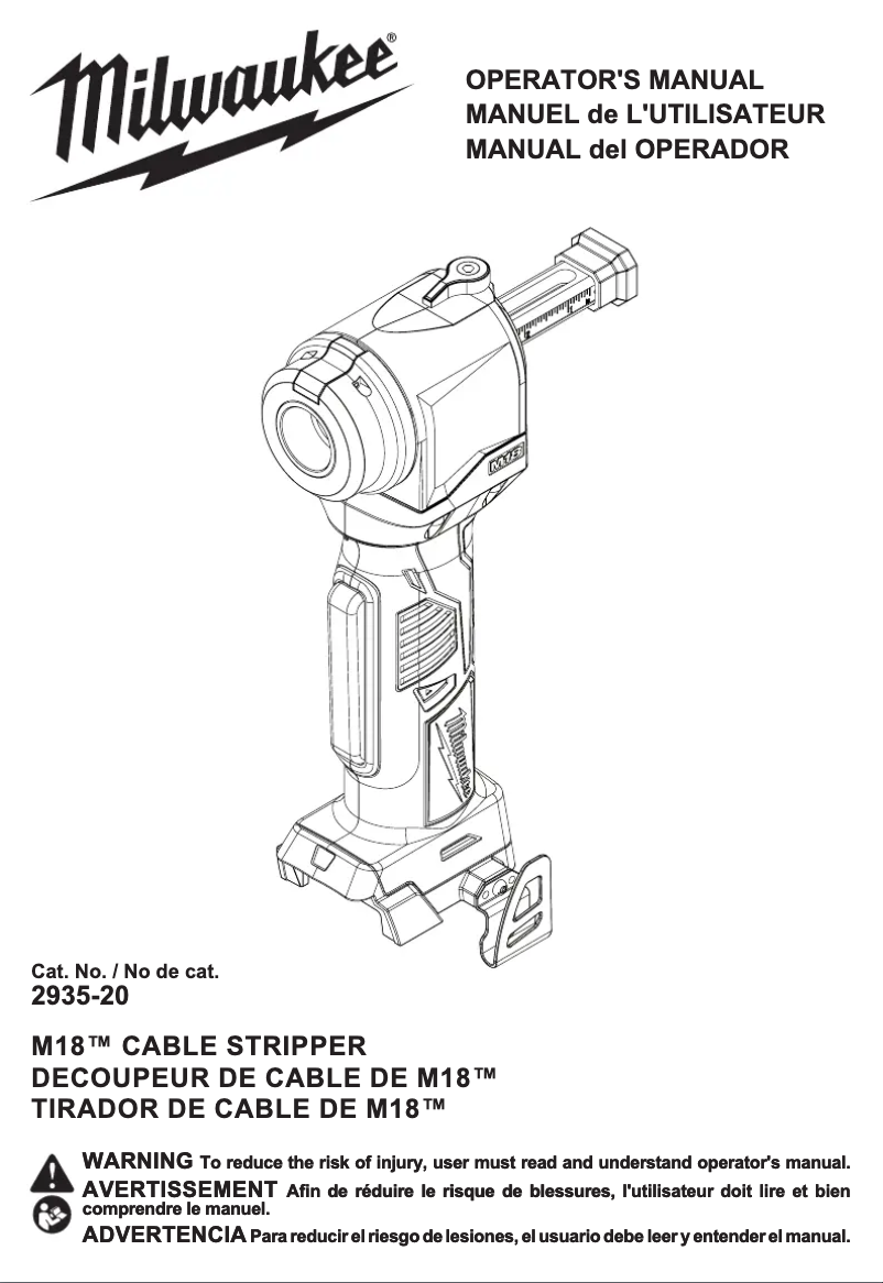 Page 1 de la notice Manuel utilisateur Milwaukee M18 2935X-21