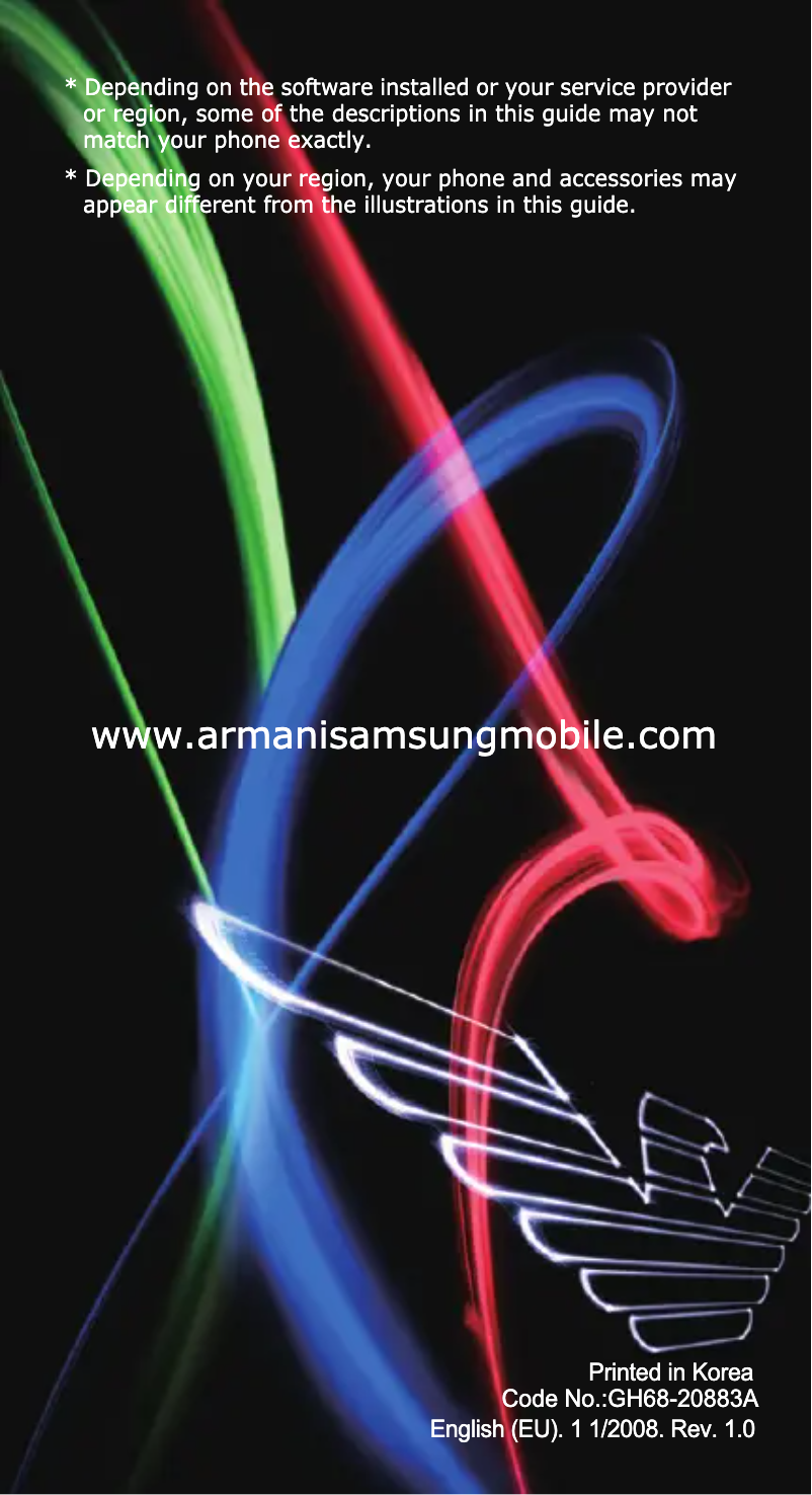 Página 1 del manual Manual de usuario Samsung Emporio Armani GT-M7500