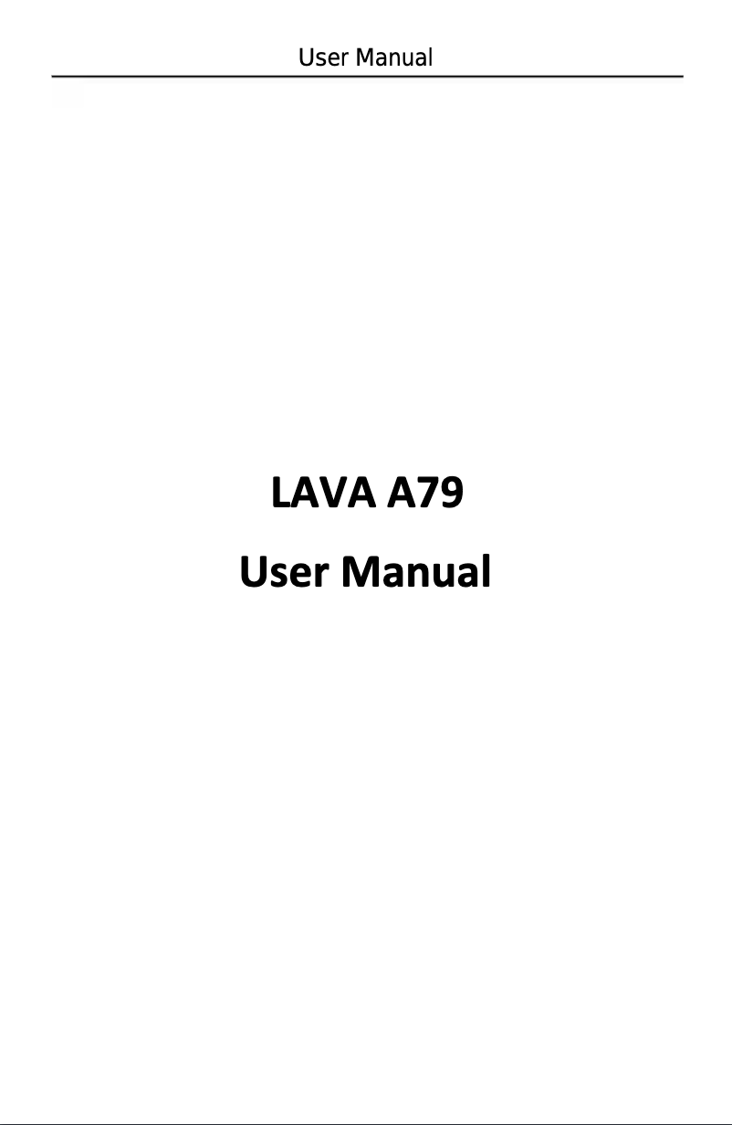 Page 1 de la notice Manuel utilisateur Lava A79