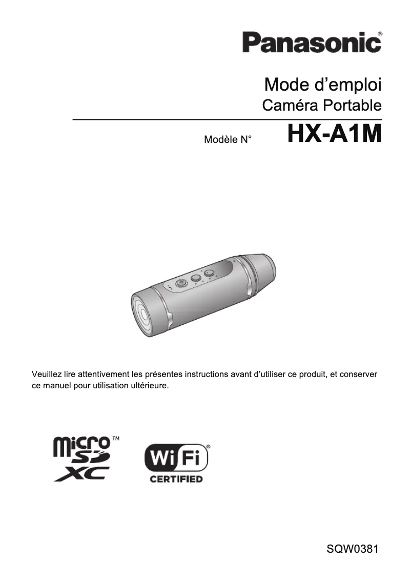 Image de la première page du manuel de l'appareil HX-A1M