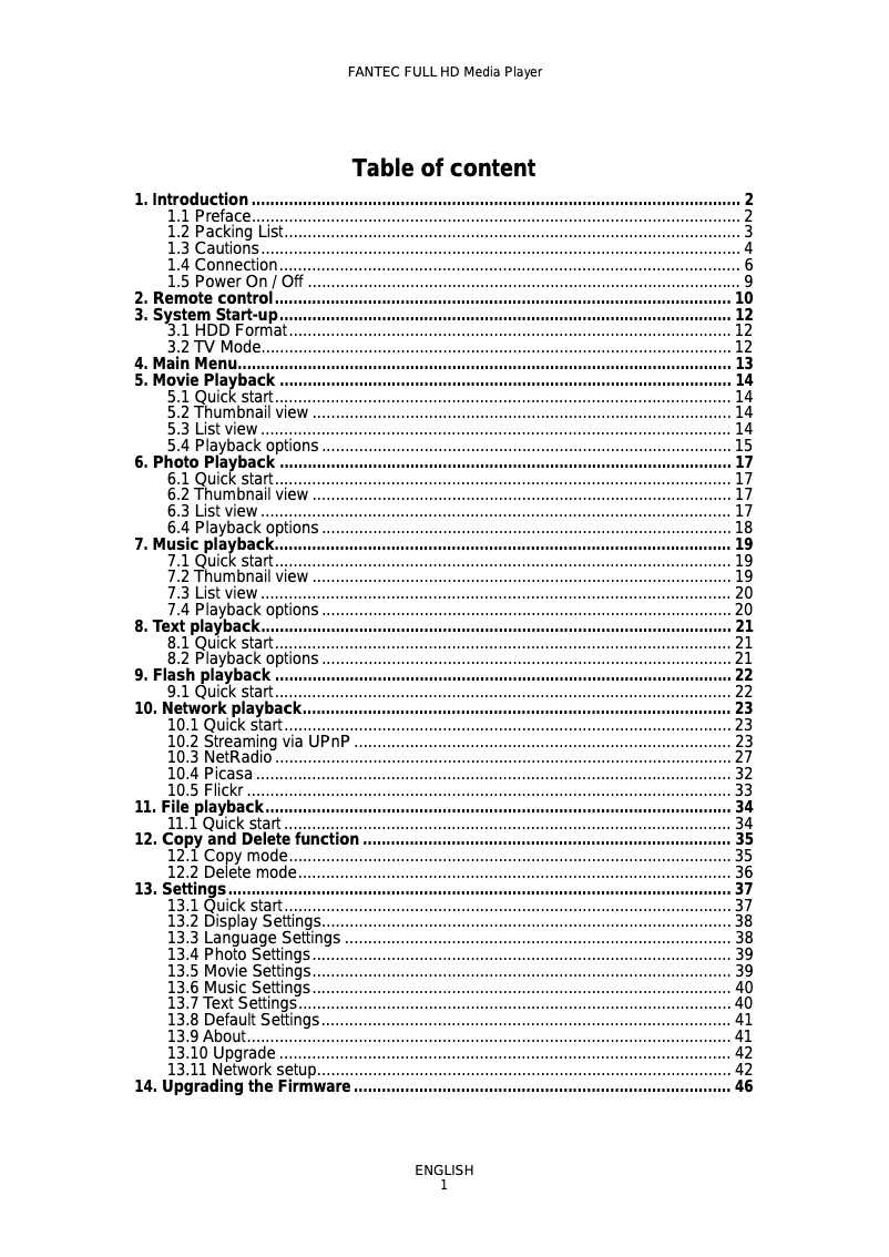 Page 1 de la notice Manuel utilisateur Fantec MM-XHD7