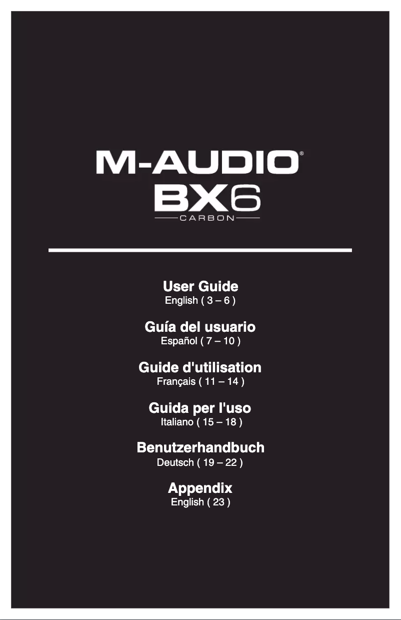 Image de la première page du manuel de l'appareil BX6 Carbon