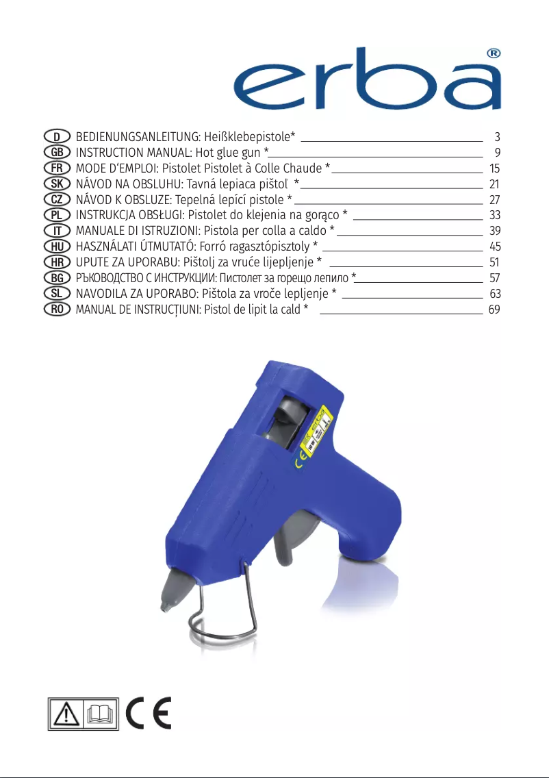 Page 1 de la notice Manuel utilisateur Erba 13286