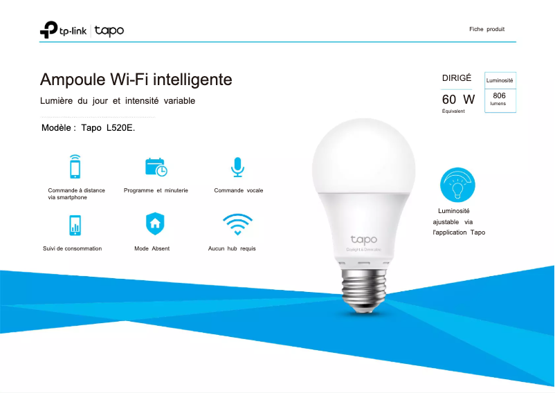 Page 1 de la notice Manuel utilisateur TP-Link Tapo L520E