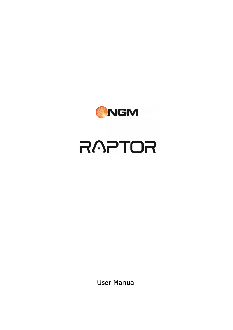 Page n°1 - Manuel utilisateur NGM Raptor