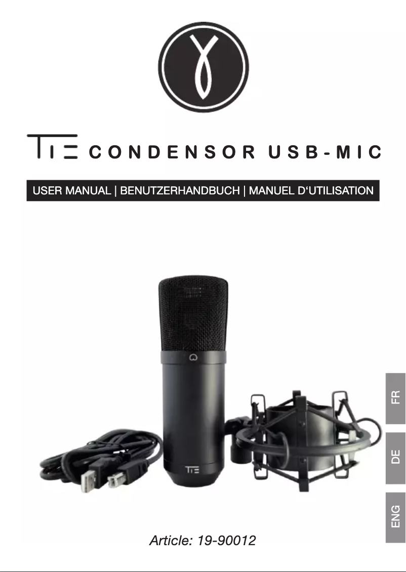 Page n°1 - Manuel utilisateur TIE Audio Condenser Mic 19-90012