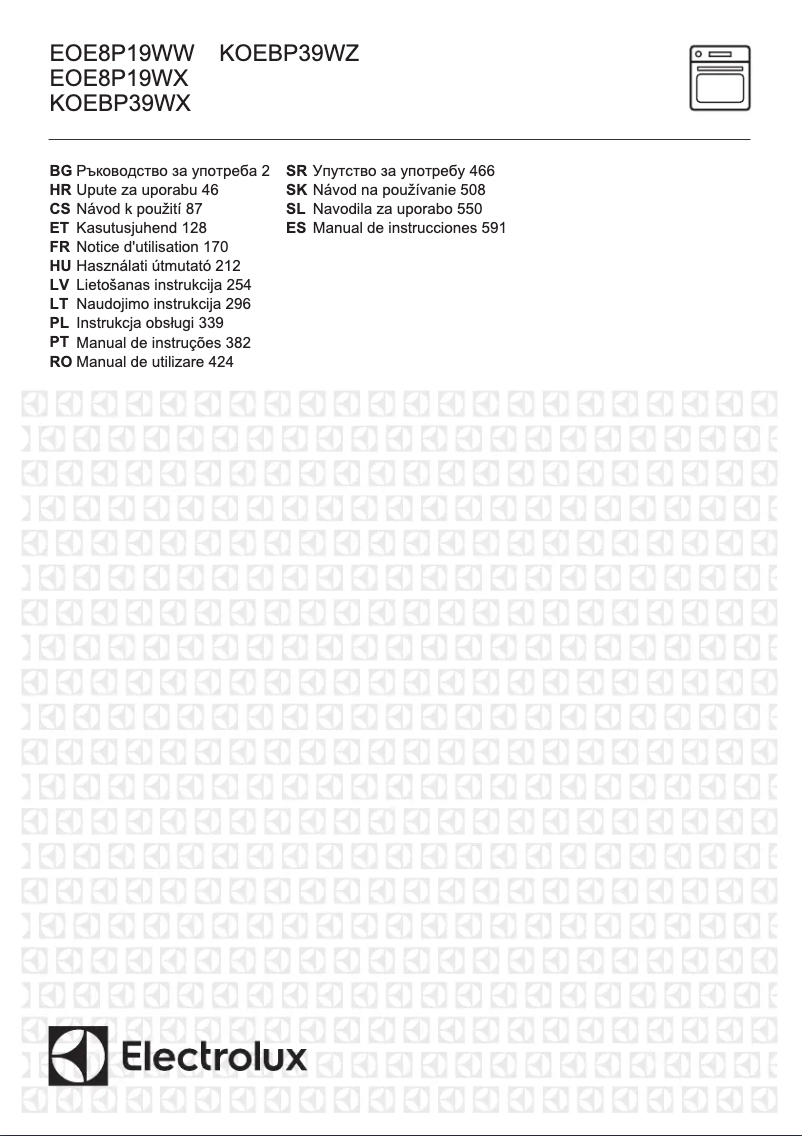 Page 1 de la notice Manuel utilisateur Electrolux KOEBP39WZ