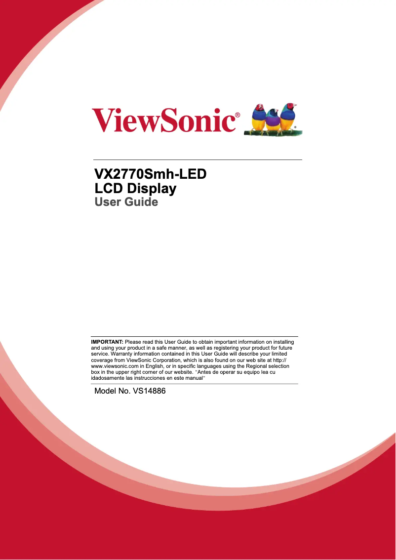 Page n°1 - Manuel utilisateur Viewsonic VX2770Smh-LED