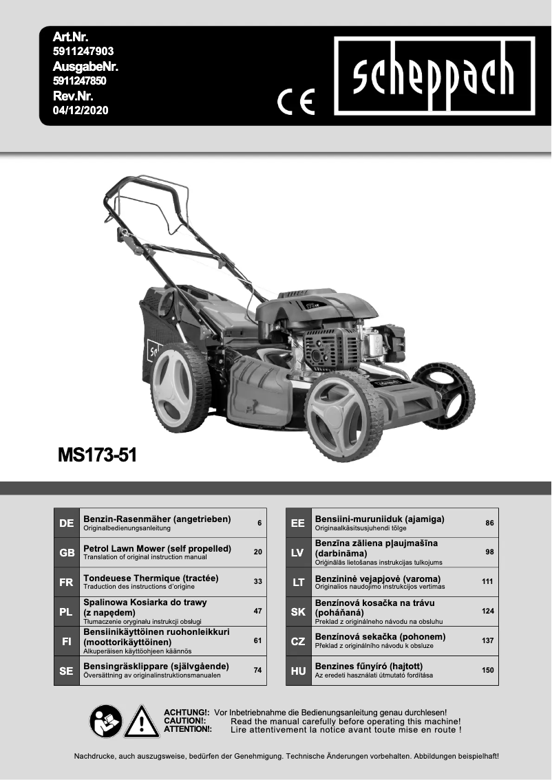 Page n°1 - Manuel utilisateur Scheppach MS173-51